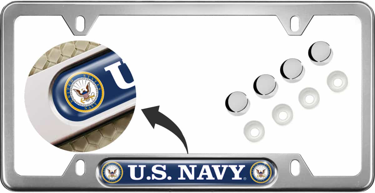 U.S. Navy - Anodized Aluminum License Plate Frames
